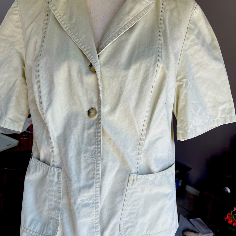 KRAFPOL Safari (brand) beige lining summer blazer, made in Poland size M